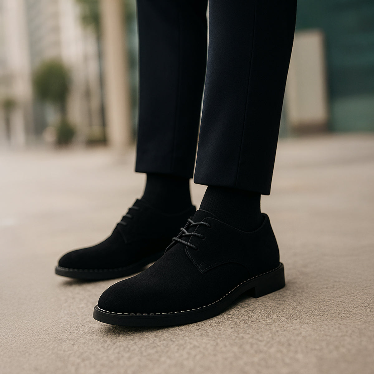 Alessandro Romano | Brown Suede Lace-Up Oxford Shoes for Men