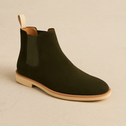 Callum Whitstone | Beige Suede Chelsea Ankle Boots for Men
