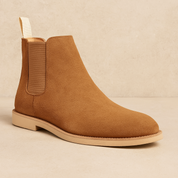 Callum Whitstone | Beige Suede Chelsea Ankle Boots for Men