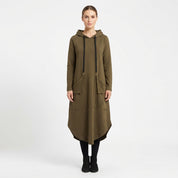 Alice Hartfield | Olive Hooded Maxi Dress With Curved Hem