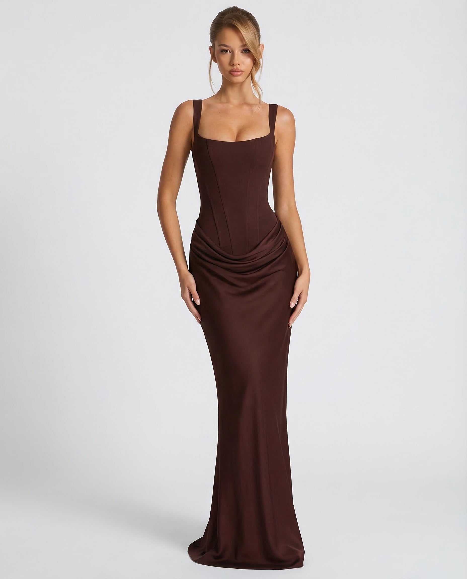 Rosie Thompson | Black Corset Maxi Dress Sleeveless