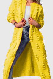 Freya Marsden | Long Bobble-Knit Cardigan With Pockets