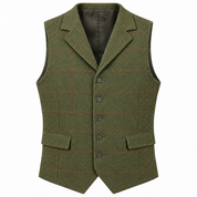 Arabella Lawson | Gilet en tweed à chevrons vert pour femme