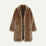 Arabella Winstanley | Leopard Print Faux Fur Longline Coat