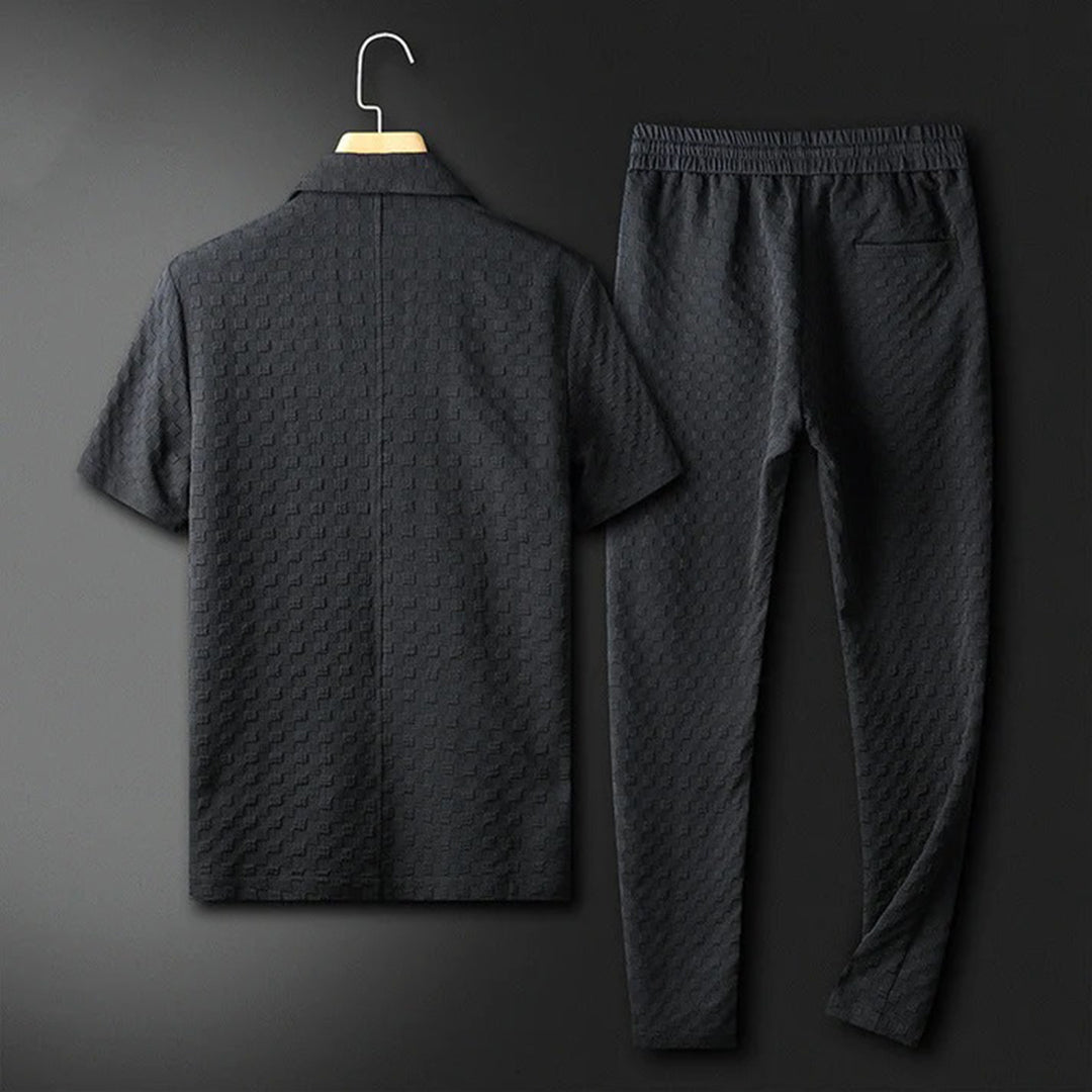 Renzo Castellani | Textured Summer Two-Piece Set For Men