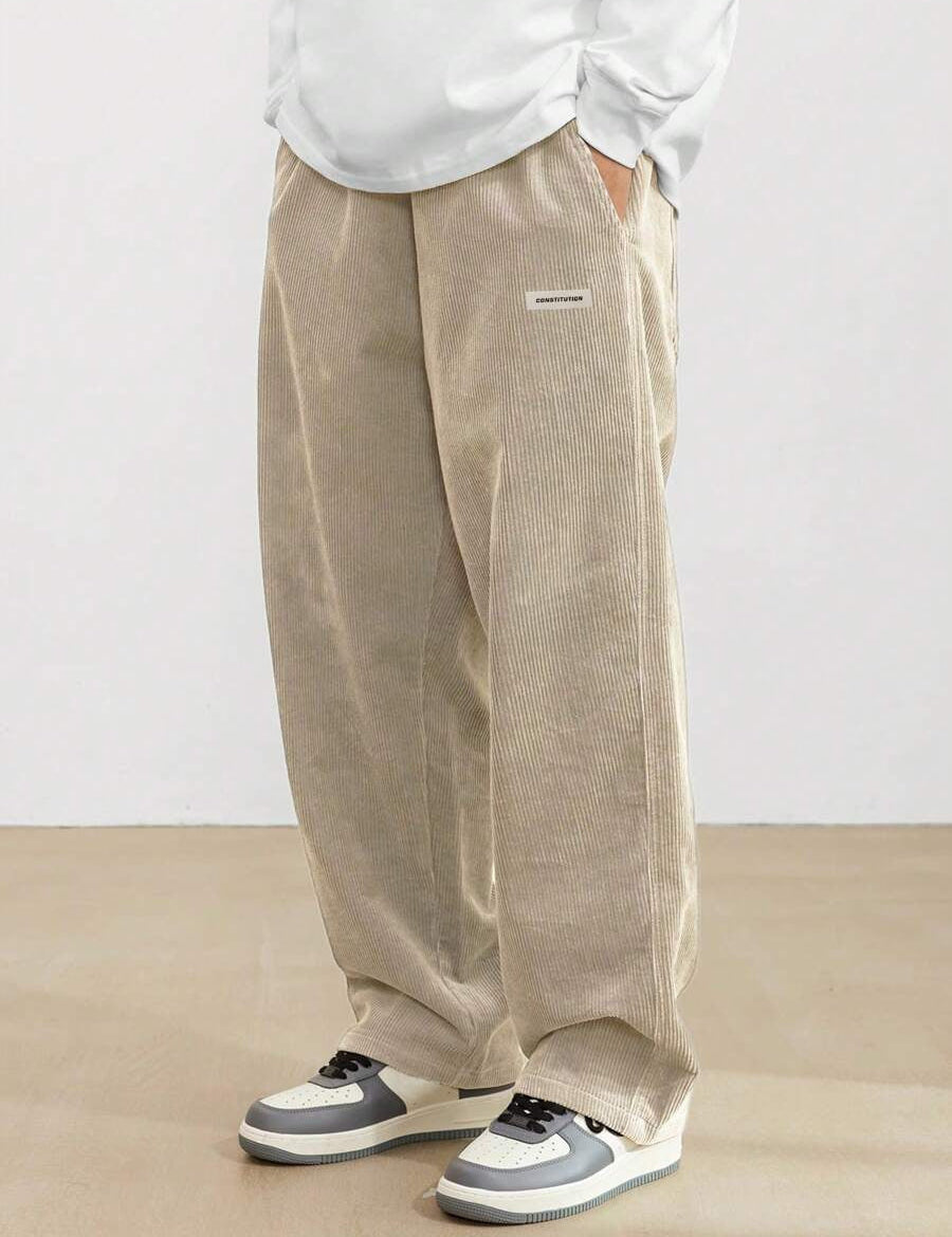 Winifred Campbell | Pantalon large en velours côtelé vert forêt