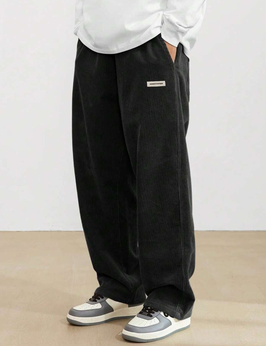 Winifred Campbell | Pantalon large en velours côtelé vert forêt