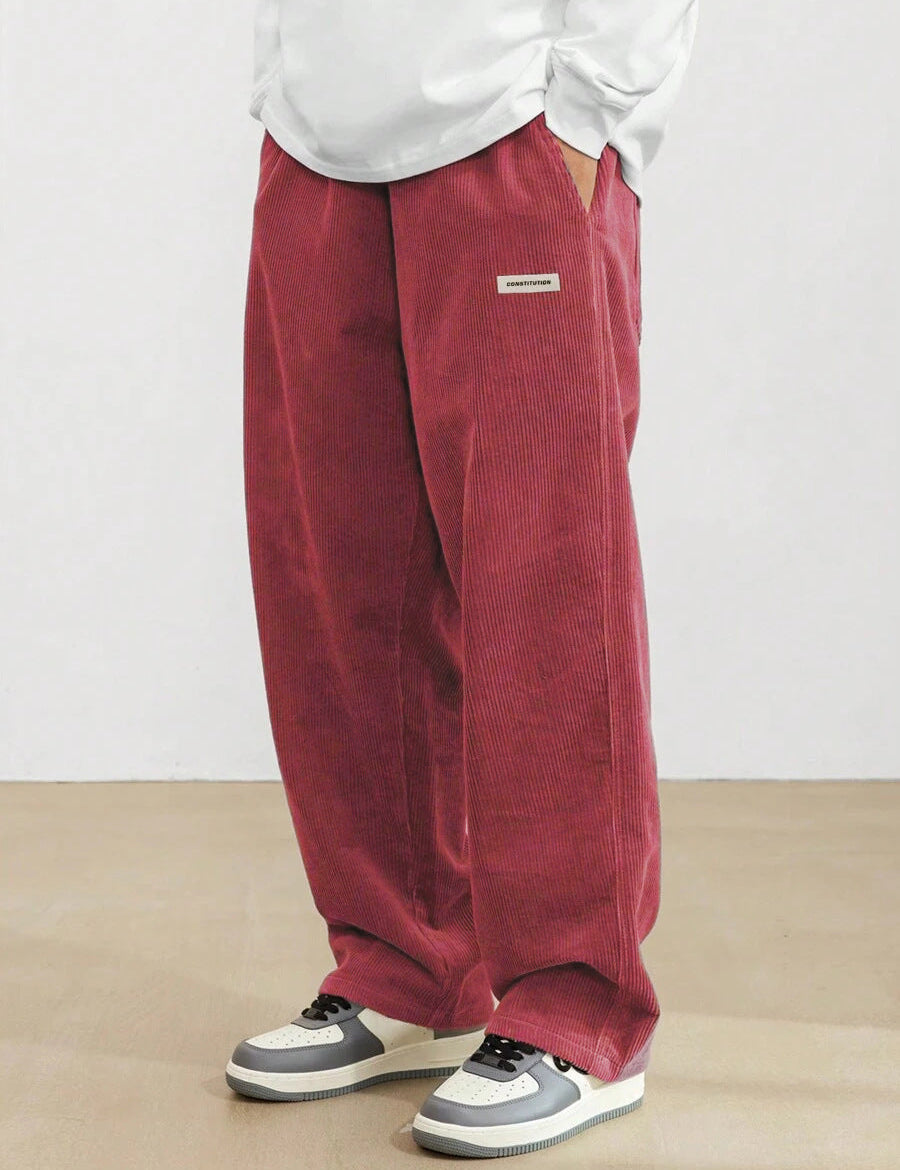 Winifred Campbell | Pantalon large en velours côtelé vert forêt