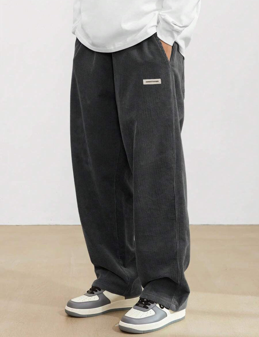 Winifred Campbell | Pantalon large en velours côtelé vert forêt