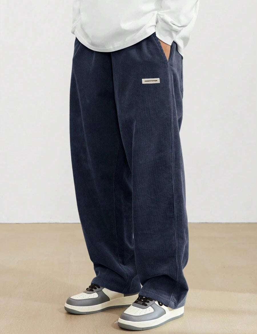 Winifred Campbell | Pantalon large en velours côtelé vert forêt
