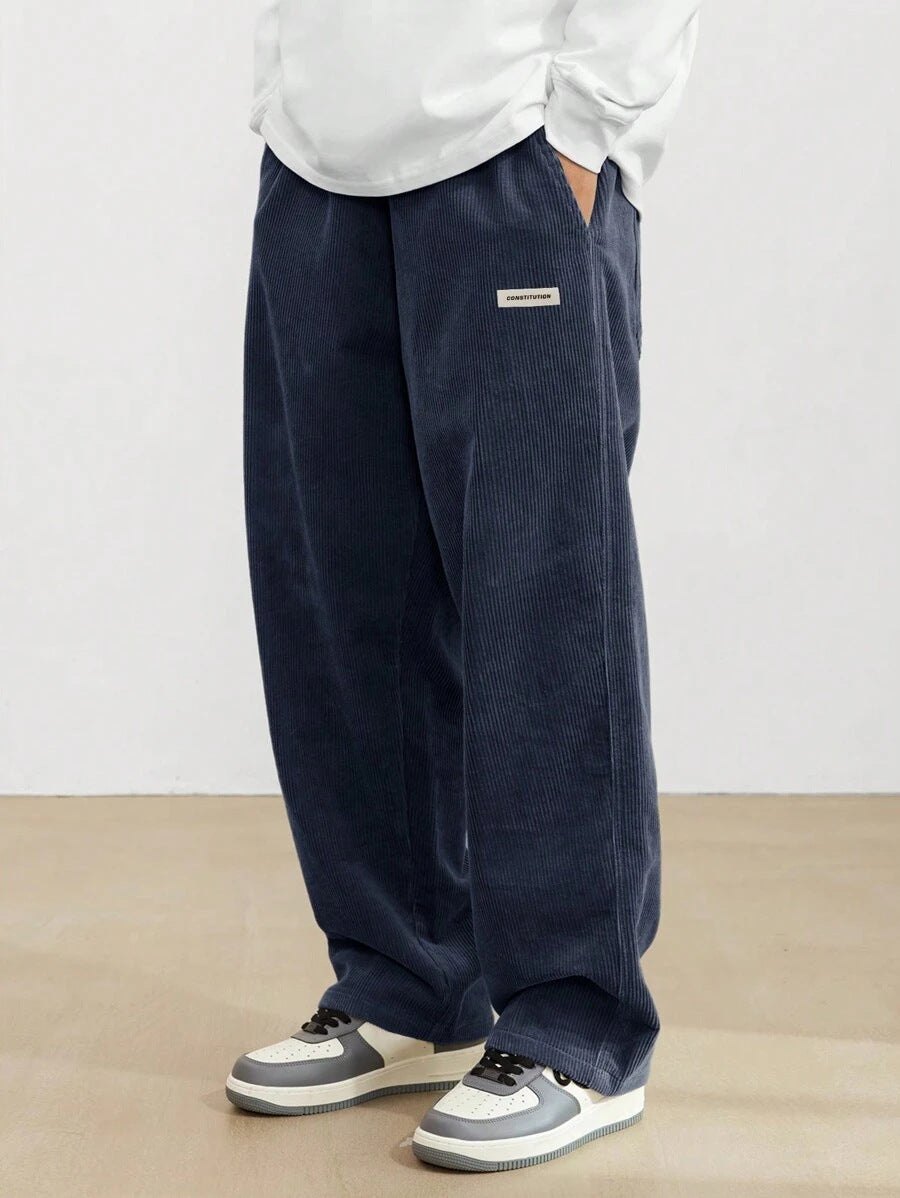 Winifred Campbell | Wide-Leg Corduroy Trousers in Forest Green
