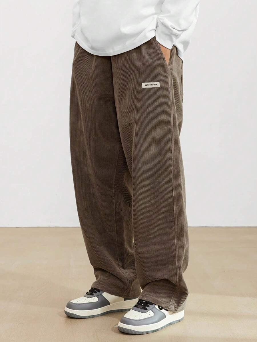 Winifred Campbell | Wide-Leg Corduroy Trousers in Forest Green