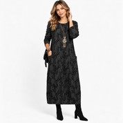 Beatrice Fenchurch | Robe midi imprimée à manches longues