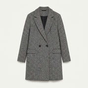 Beatrice Langton | Manteau long en laine mélangée à motif pied-de-poule