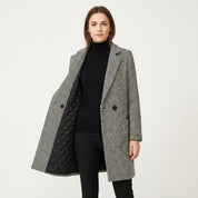 Beatrice Langton | Manteau long en laine mélangée à motif pied-de-poule