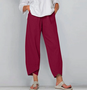 Lydia Evans | Relaxed Linen Blend Cropped Pants for Women