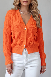 Lydia Campbell | Hot Pink Cable Knit Bow Cardigan