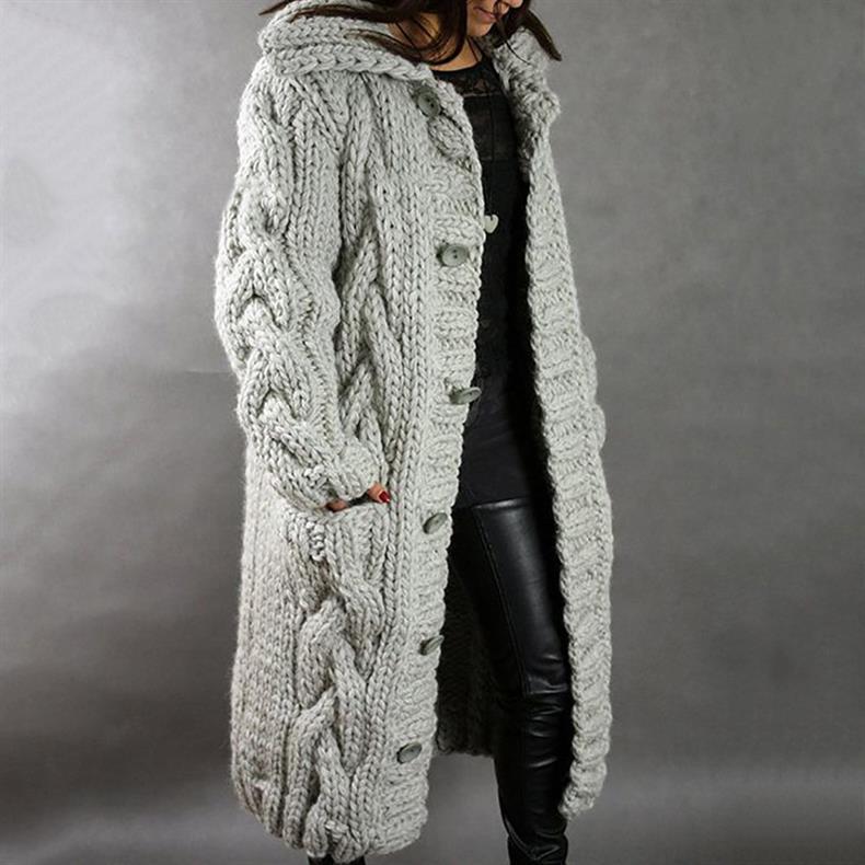 Naomi Pargeter | Chunky Cable Knit Coat With Hood