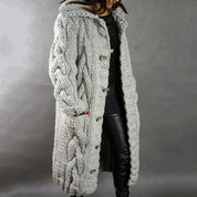 Naomi Pargeter | Chunky Cable Knit Coat With Hood