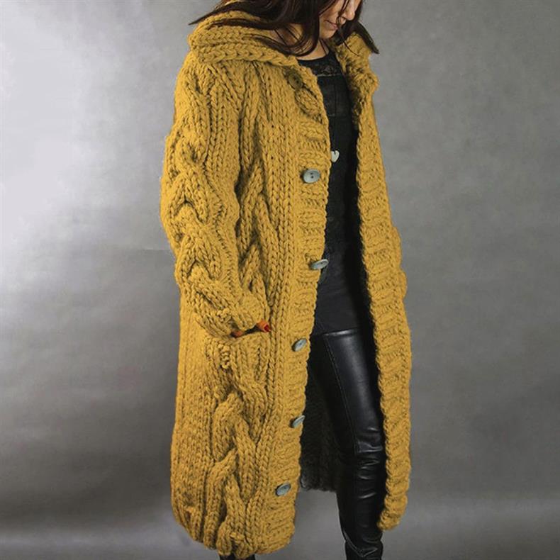 Naomi Pargeter | Chunky Cable Knit Coat With Hood