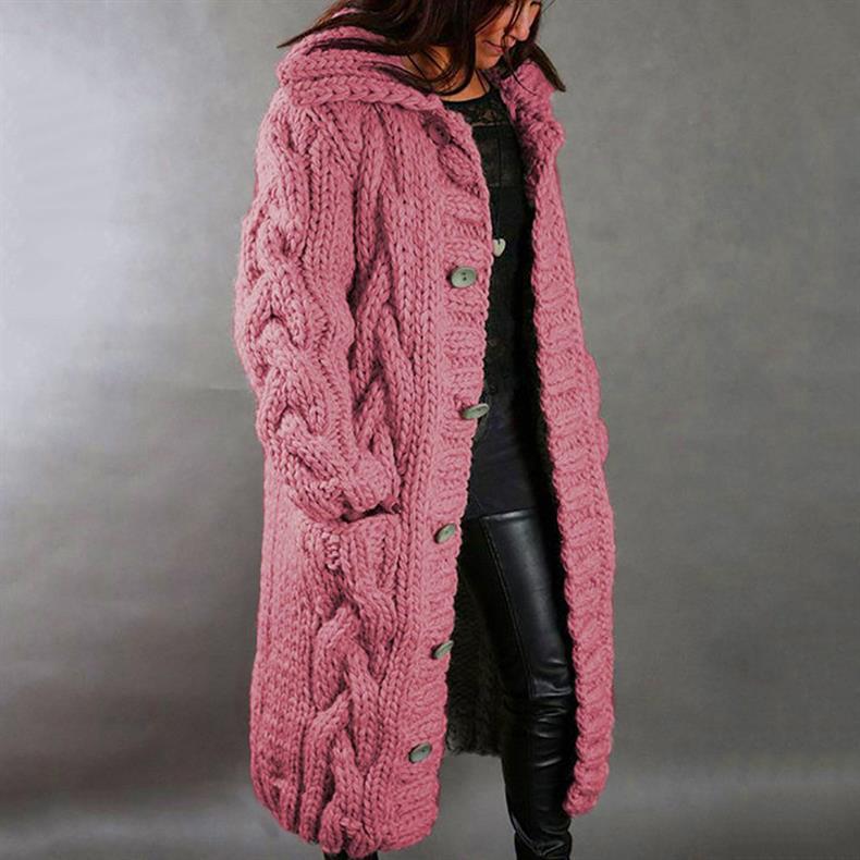 Naomi Pargeter | Chunky Cable Knit Coat With Hood