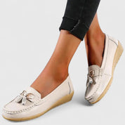 Daisy Fenwick | Red Vegan Leather Tassel Loafers