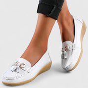 Daisy Fenwick | Red Vegan Leather Tassel Loafers