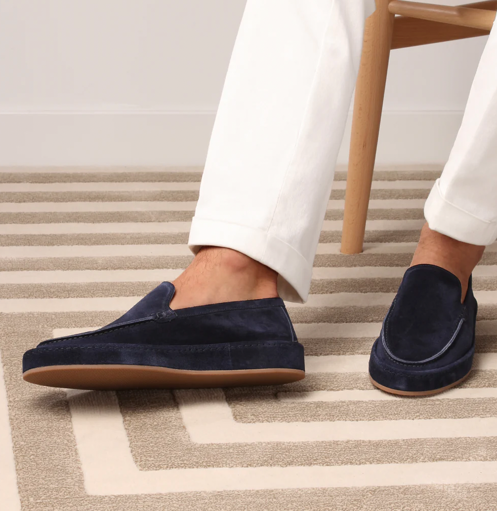 Tobias Wrenfield | Suede Slip-On Loafers in Taupe