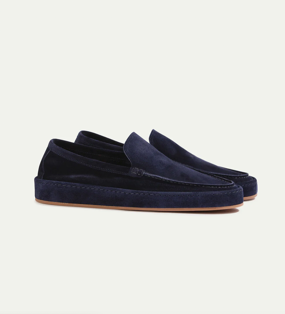 Tobias Wrenfield | Suede Slip-On Loafers in Taupe