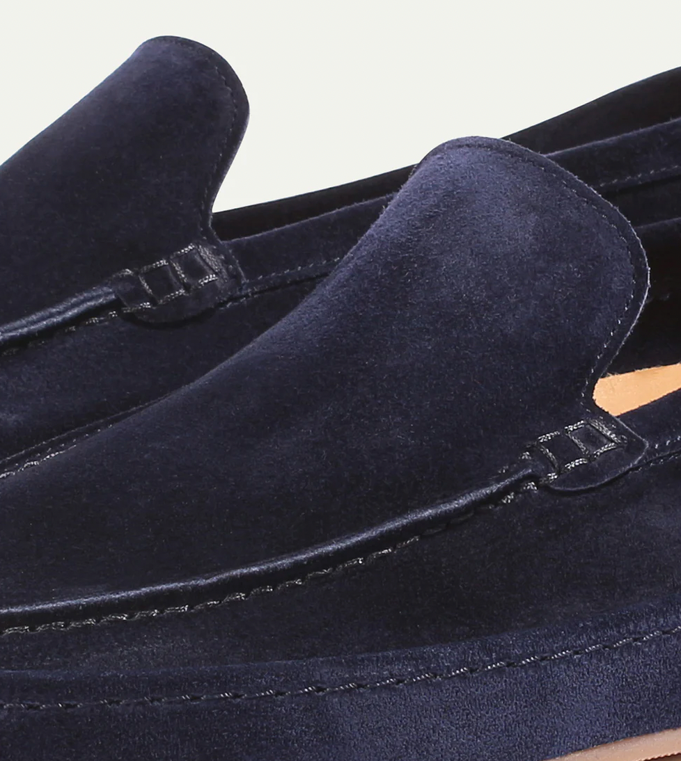 Tobias Wrenfield | Suede Slip-On Loafers in Taupe