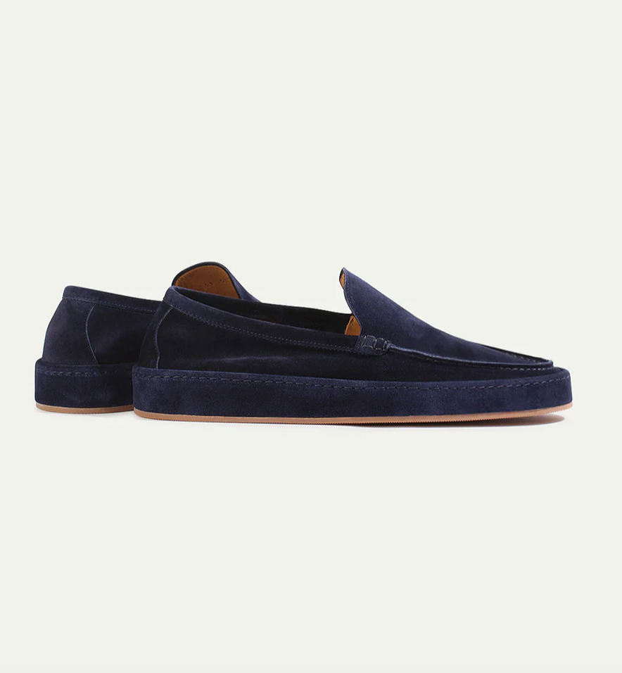 Tobias Wrenfield | Suede Slip-On Loafers in Taupe