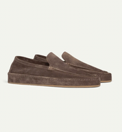 Tobias Wrenfield | Suede Slip-On Loafers in Taupe