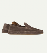 Tobias Wrenfield | Suede Slip-On Loafers in Taupe