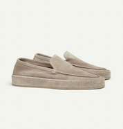 Tobias Wrenfield | Suede Slip-On Loafers in Taupe