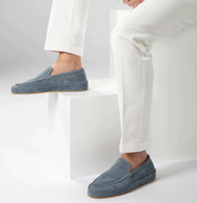 Tobias Wrenfield | Suede Slip-On Loafers in Taupe