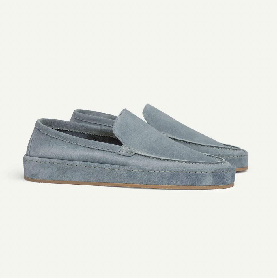 Tobias Wrenfield | Suede Slip-On Loafers in Taupe