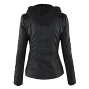 Georgiana Pryce | Veste à capuche en cuir vegan avec détail zippé
