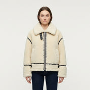Bridget Oakley | Veste teddy oversize avec bordures contrastantes