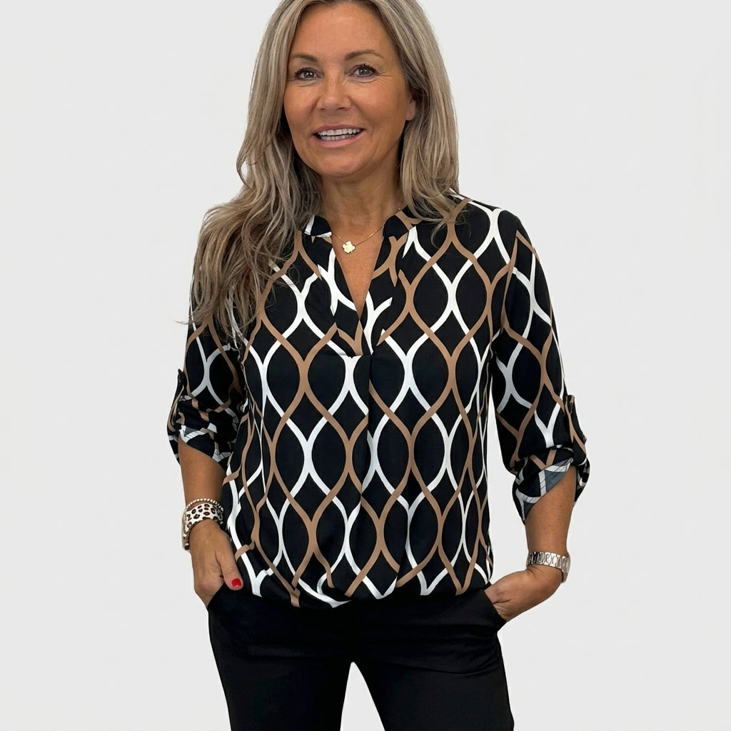 Bridget Thorncliff | Patterned Long-Sleeve Blouse