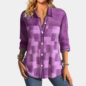 Briony Marlow | Geometric Print Button-Front Blouse