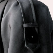 Harriet Woods | Black Double-Breasted Belted Trench Coat