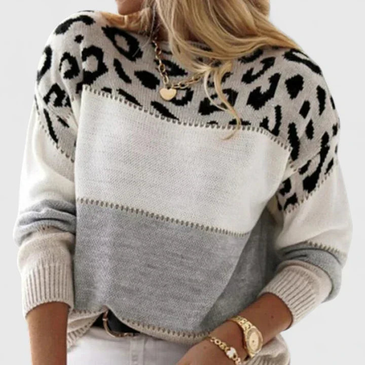 Sylvia Prendergast | Pull bicolore à imprimé léopard