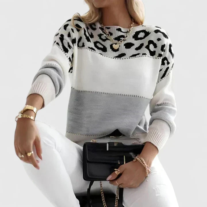 Sylvia Prendergast | Pull bicolore à imprimé léopard