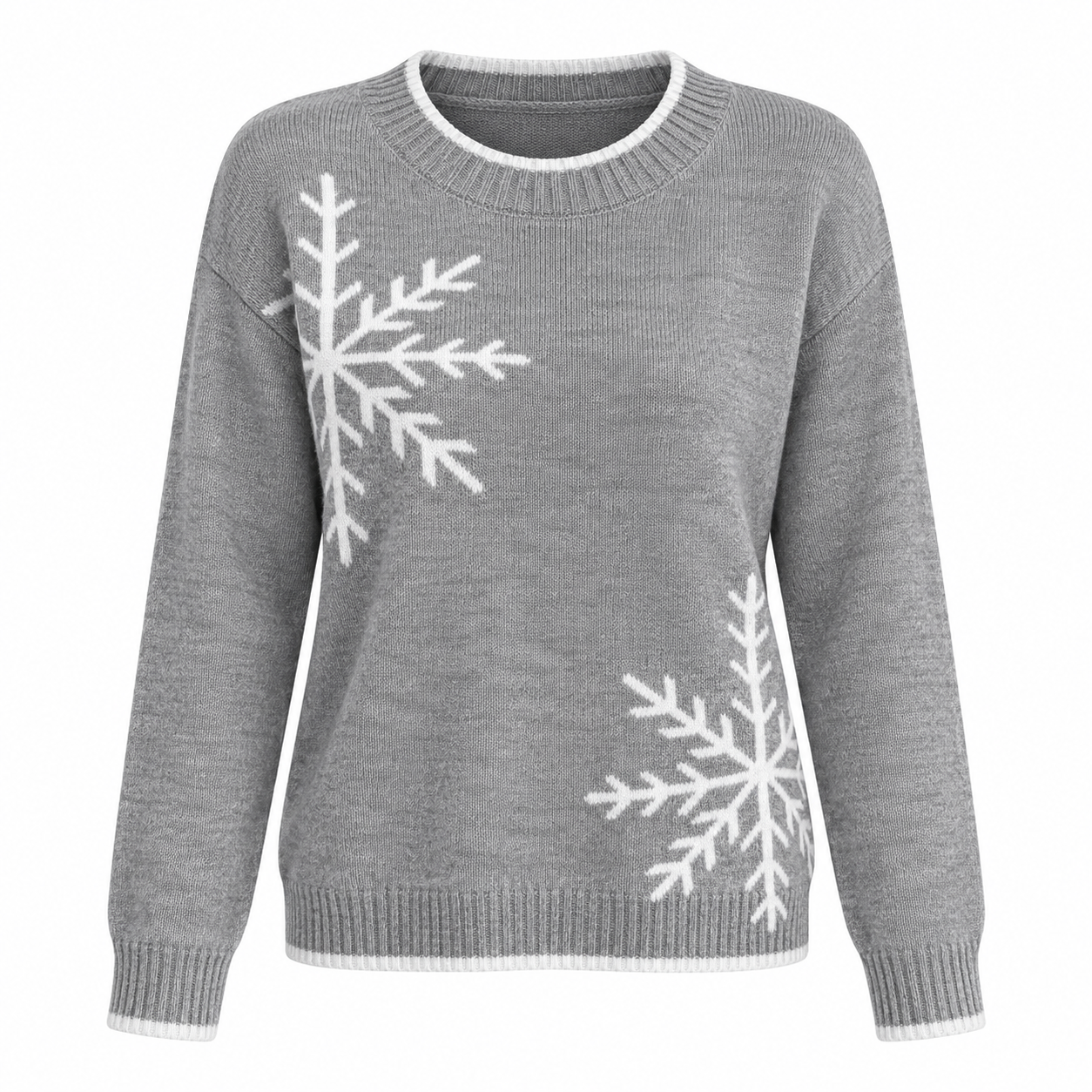 Camilla Osborne | Pull en tricot crocheté à col rond motif flocons de neige