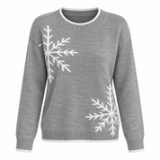Camilla Osborne | Pull en tricot crocheté à col rond motif flocons de neige