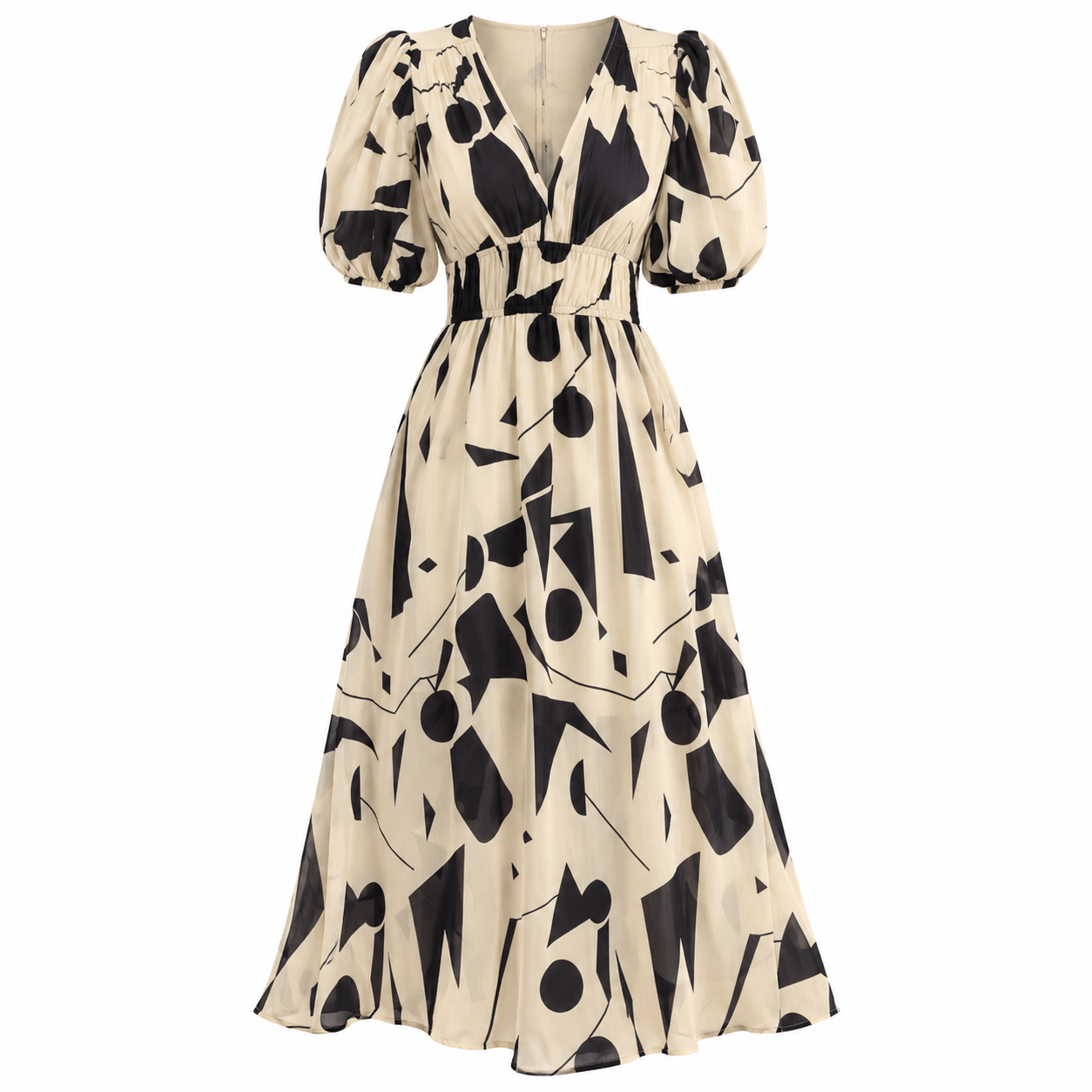 Camilla Rowntree | Robe midi fleurie à manches bouffantes