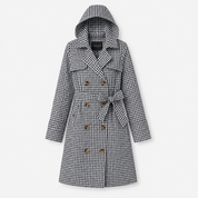 Cecily Roberts | Hooded Gingham Trench Coat with Belt
