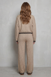 Eleanor Griffin | Oat Knit Cardigan & Wide-Leg Trouser Co-ord Set