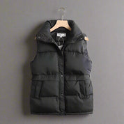 Verity Lawson | Quilted Sleeveless Puffer Vest in Black