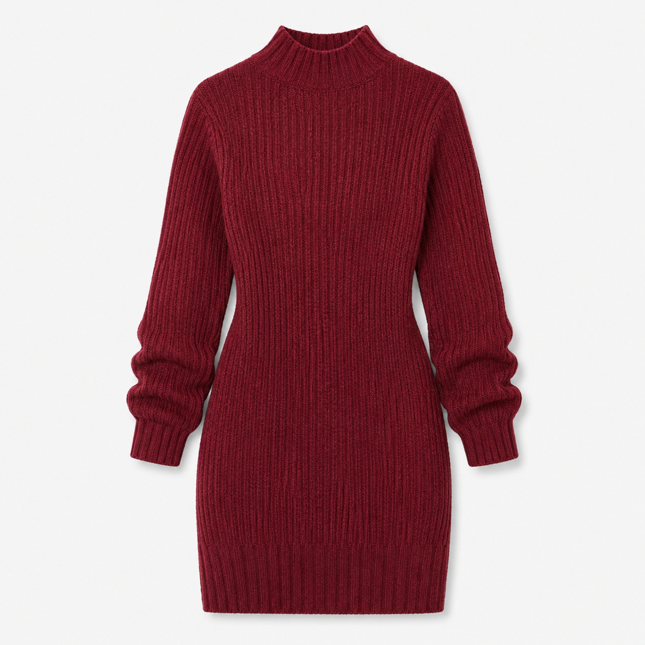 Charlotte Hunter | Ribbed Turtleneck Knit Mini Dress